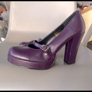 BONGO platform pumps heels purple vintage 7.5